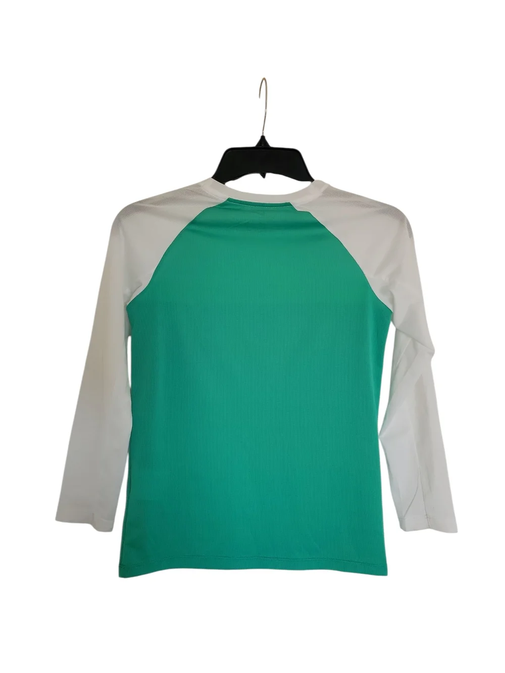 Nike Kids Teal and White Long Sleeve Rash Guard with Lime Accent